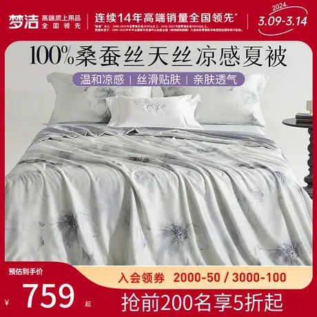 梦洁家纺天丝蚕丝被纯桑蚕丝夏被空调被夏凉被子可水洗被芯春夏季图片
