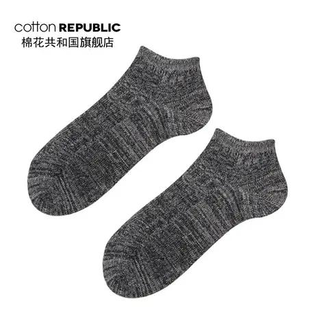 Cotton Republic/棉花共和国袜子男棉质花纯色短款船袜商务棉袜图片