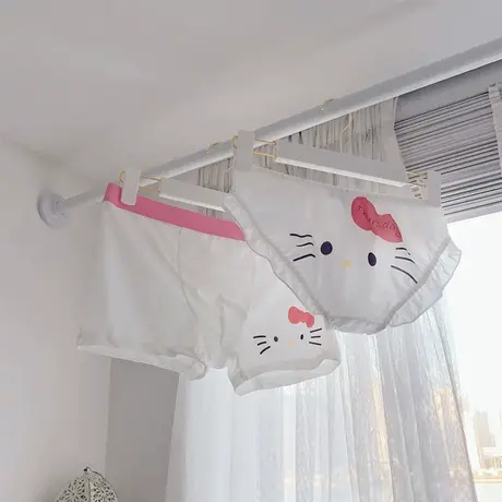 粉恋猫咪-情侣内裤卡通可爱一男一女性感三角裤送男友纯欲裤衩白商品大图