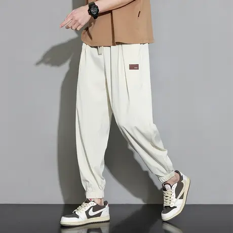 冰感休闲裤男夏季薄款宽松束脚九分运动裤子男生潮流百搭凉感长裤商品大图