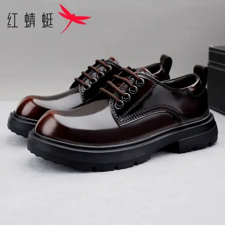 红蜻蜓男鞋时尚英伦德比鞋商务舒适厚底增高真皮休闲皮鞋男士单鞋商品大图
