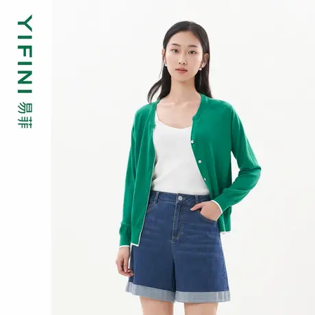 [专柜同款]Yifini/易菲合体短款毛织背心百搭吊带夏装新款商品大图