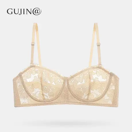古今@内衣女薄款夏性感蕾丝文胸收副乳防下垂软钢圈大胸显小胸罩图片