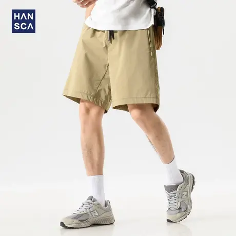 hansca超薄凉感冰丝休闲短裤子男夏季宽松透气四面弹力柔软五分裤商品大图