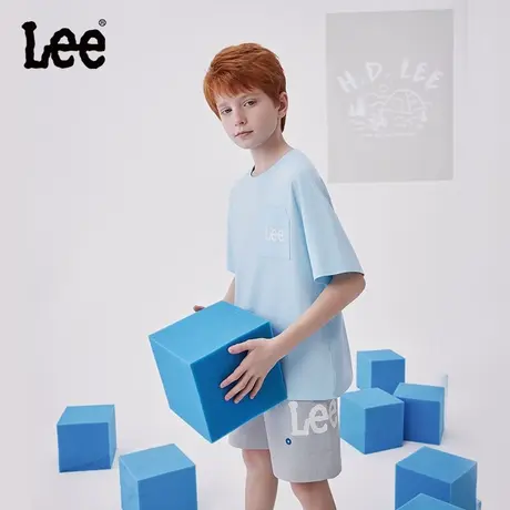 lee凉感短袖体恤男女童装2025年新款休闲白色T恤上衣小孩衣服薄款图片
