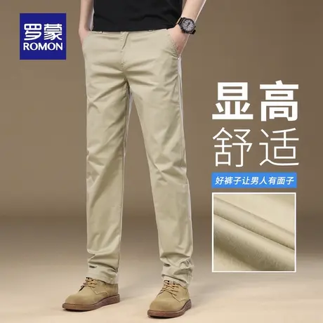 罗蒙秋季新款复古休闲裤男宽松耐磨直筒弹力夏季舒适工装裤子N1Z商品大图