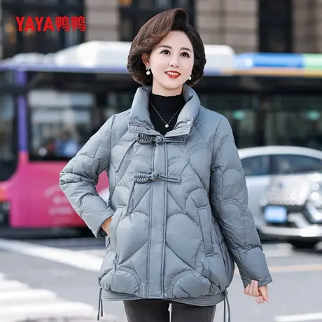 YAYA鸭鸭短款羽绒服女中年妈妈2025新款立领冬装中老年人保暖外套商品大图