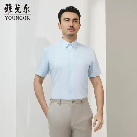 雅戈尔奥莱 商场同款男士短袖衬衫新款官方正品商务休闲短袖衬衫商品大图