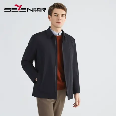 柒牌清仓可拆羽绒内胆男短款羽绒服秋冬中老年爸爸装翻领外套图片