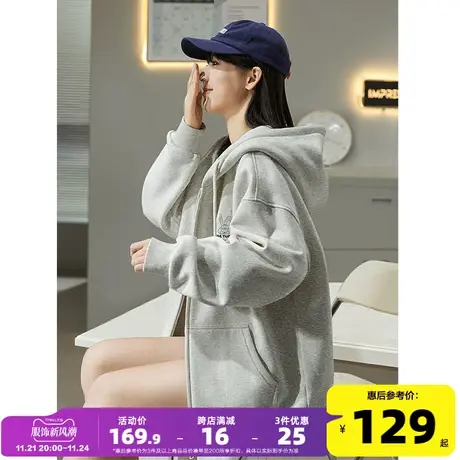唐狮2023春秋新款卫衣外套女休闲加绒上衣爆款女士短外套开衫早春商品大图