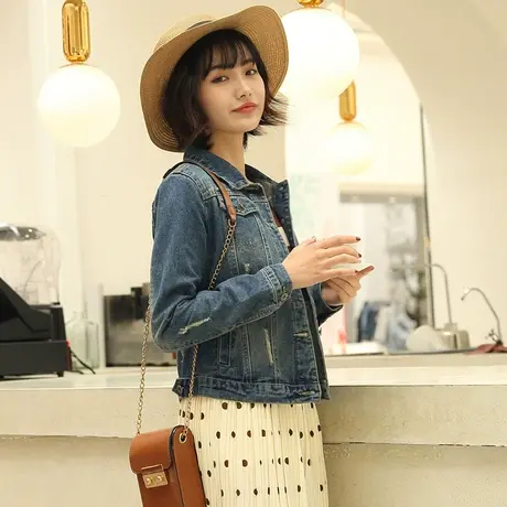 牛仔外套女春秋短款韩版修身显瘦学生长袖新款大码牛仔服上衣图片
