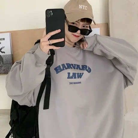 日系古着卫衣女2020春秋薄款宽松韩版原宿bf慵懒风ins超火cec外套商品大图