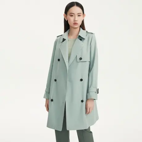 LANCY/朗姿秋季新款中长款风衣简约通勤职业外套女商场同款奥莱图片
