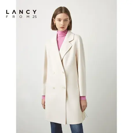 朗姿羊毛大衣商场同款女2022冬季新款中长款气质双面呢高级外套女图片