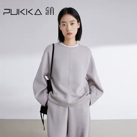 蒲PUKKA 极简廓形套头卫衣女春装新款简约高级松弛感上衣商品大图