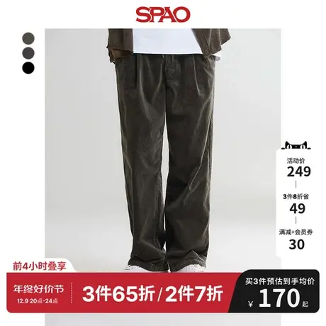 SPAO韩国同款春季新款男士宽松休闲直筒长裤SPTCD4VC01商品大图