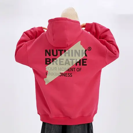 欧美潮流字母卫衣男潮牌小众设计感宽松oversize冬季情侣帽衫外套商品大图