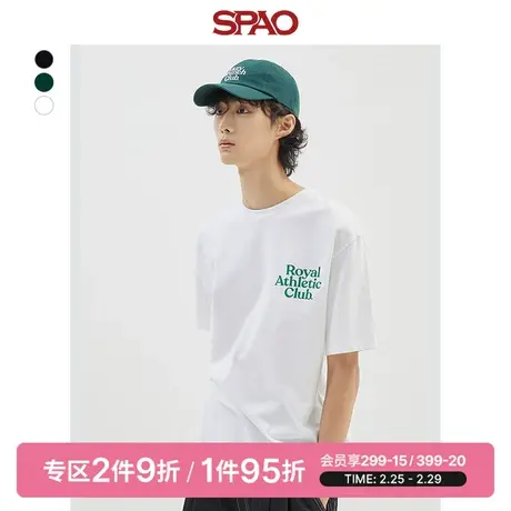 SPAO韩国同款女式T恤春季字母印花女士短袖T恤SPRPD37C11商品大图