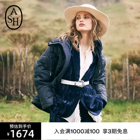 ASH女装秋冬新款时尚休闲百搭纯色西装外套长袖外套图片