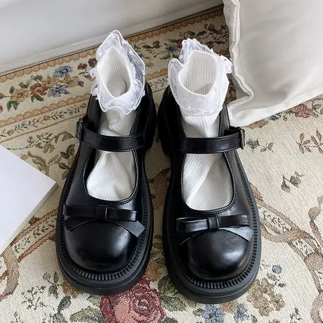 厚底jk圆头玛丽珍鞋女2024春季复古学院风百搭浅口小皮鞋女单鞋商品大图