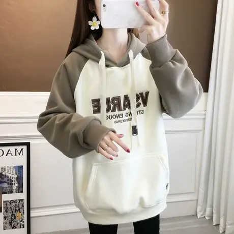 卫衣女新款2023爆款时尚洋气连帽国风卫衣秋冬爆款加绒上衣外套潮图片