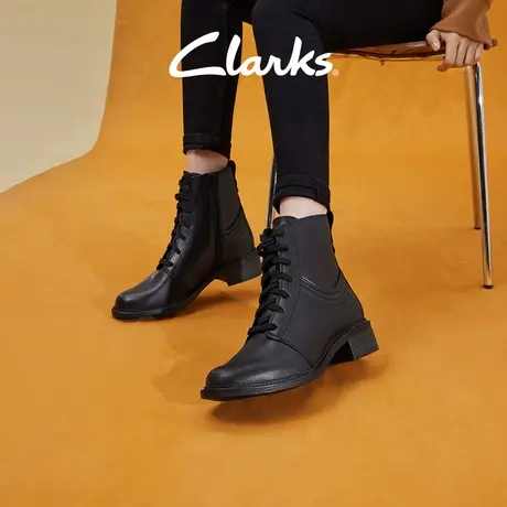 Clarks其乐女鞋梅系列马丁靴秋冬靴子工装英伦牛皮女靴图片