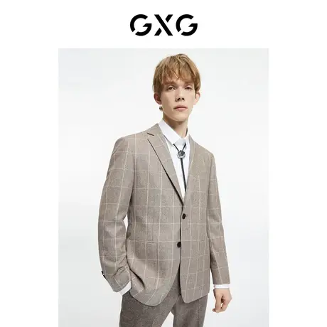 GXG奥莱 【斯文系列】冬季新品商场同款正装系列格纹套西西装图片
