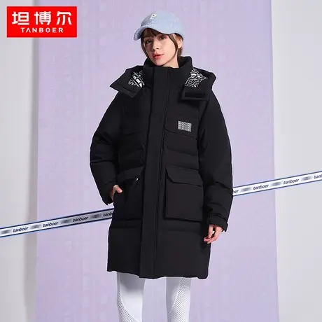 坦博尔男女同款学生羽绒服中长款2023年冬季新款加厚保暖工装外套商品大图