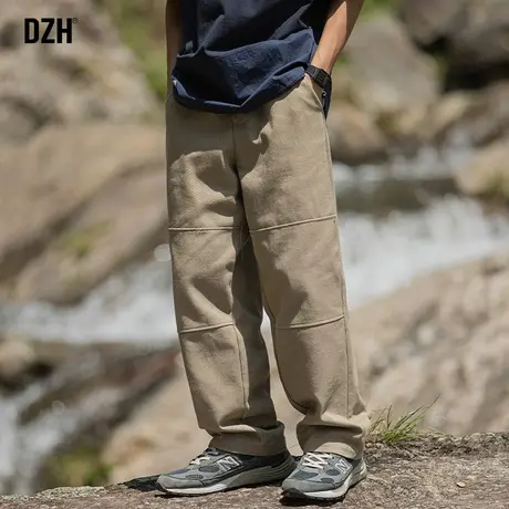 男士直筒裤美式卡其色工装裤男春秋款宽松裤伐木长裤纯棉裤子男款商品大图