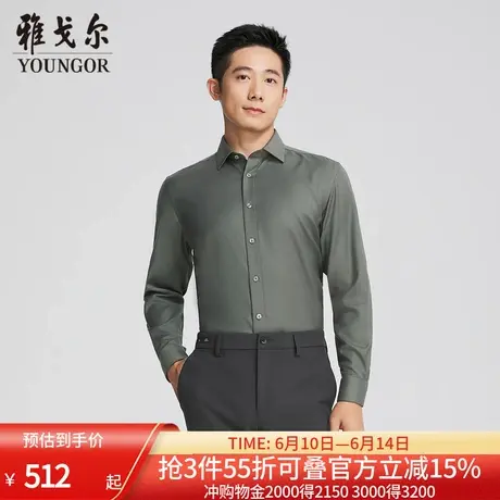 【商场同款】雅戈尔男士长袖衬衫春秋新款官方商务休闲长袖衬衫男商品大图