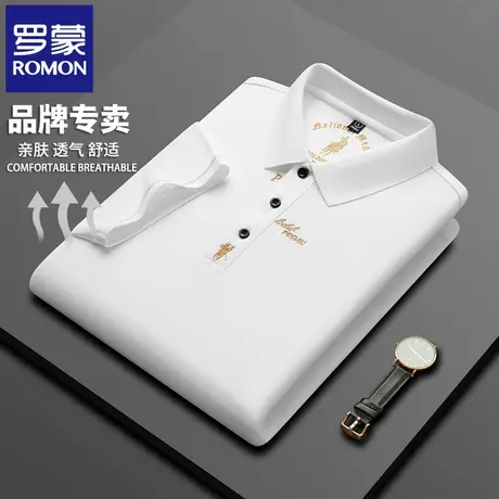 罗蒙夏季薄款男士短袖POLO衫休闲T恤百搭时尚刺绣翻领半袖上衣N2Z商品大图
