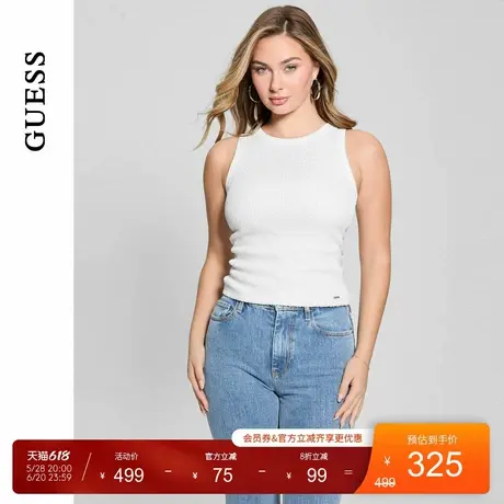 GUESS25年新款夏季女士亮晶晶亮片无袖气质针织上衣-W5GP06KCS10商品大图