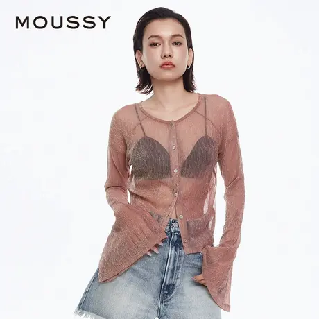 MOUSSY 夏季新品气质通勤办公室薄款针织开衫女010HAS80-2221商品大图