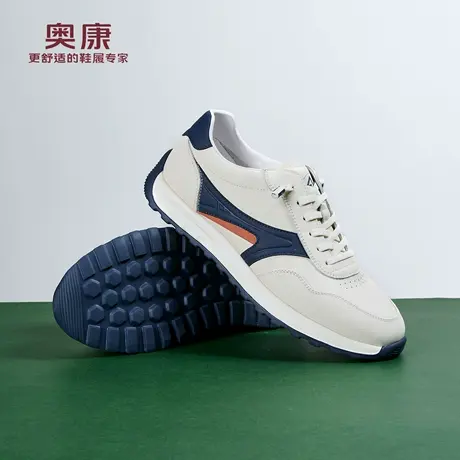 奥康 男鞋2026春季新款时尚德训鞋阿甘免系带舒适休闲鞋门店发货图片