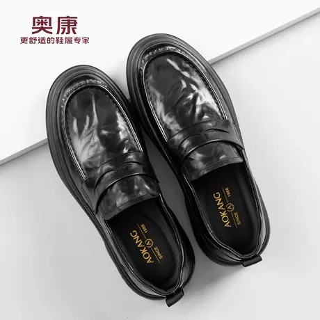 奥康 男鞋2026春季新款真皮休闲男士皮鞋舒适软底单鞋N商品大图
