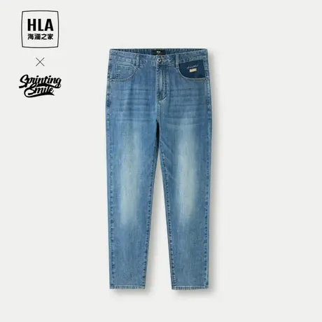 HLA/海澜之家SPRINTING SMILE系列牛仔裤24春夏新水洗九分裤男商品大图