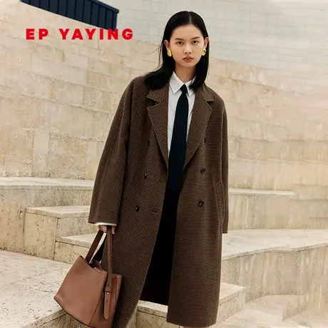 [牦牛绒]EP YAYING雅莹女装 格纹收腰西装大衣 秋冬商场同款8516A商品大图