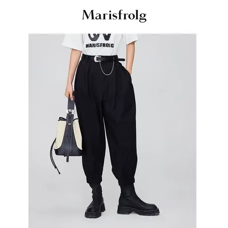 【易打理面料】玛丝菲尔时尚摩登休闲百搭显瘦束脚宽松灯笼裤女图片