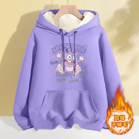 小个子卫衣女秋冬2023新款爆款冬季女装加绒加厚学生保暖外套连帽商品大图