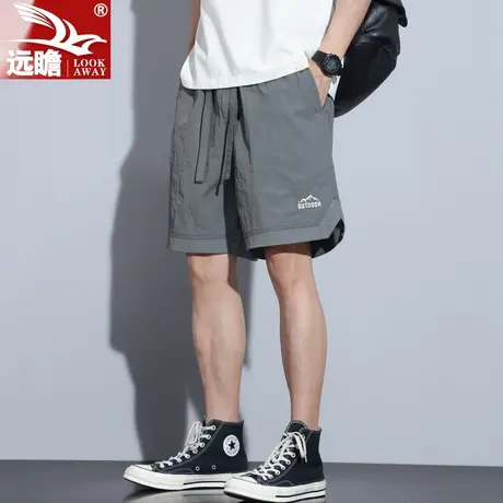 夏季薄款冰丝宽松直筒裤透气休闲短裤男士运动中裤时尚五分裤子男商品大图