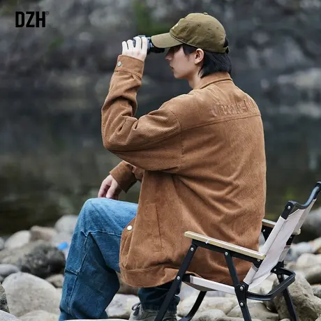 男士痞帅灯芯绒外套男春秋潮牌秋季男装新款衣服上衣休闲教练夹克商品大图