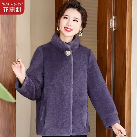 2023新款妈妈冬装加厚外套中老年女秋冬加厚加绒防水貂绒上衣棉衣商品大图