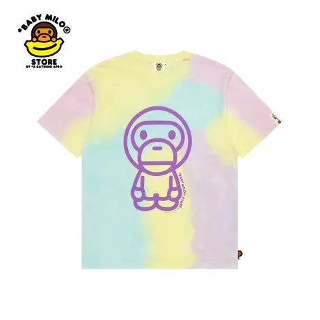 BABY MILO STORE春夏扎染卡通小猴印花短袖T恤0412XAK商品大图