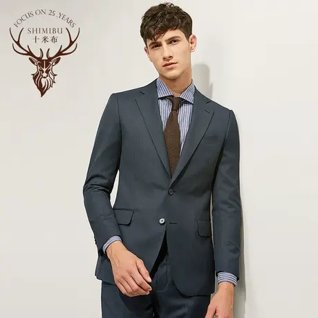 十米布新款修身羊毛西服套装上班宴会西装结婚新郎伴郎正装商务男商品大图