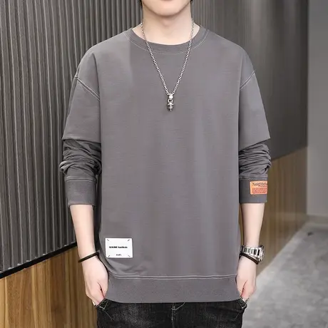 卫衣男士秋冬季2022新款潮流ins潮牌圆领上衣服春秋假两件长袖t恤商品大图