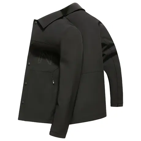 夹克衫男士2023春季新款中青年休闲翻领装外套百搭时尚春装上衣服商品大图