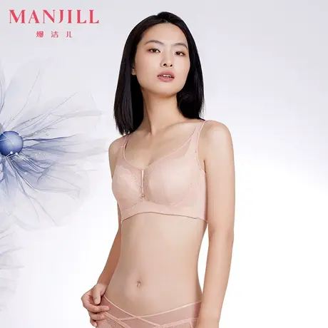 【商场同款】熳洁儿内衣女大胸显小性感蕾丝花边抹胸式收副乳文胸商品大图