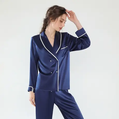 2023新款睡衣女春秋季冰丝长袖高级感仿真丝绸夏天家居服和服套装图片