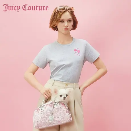 Juicy Couture橘滋2024新款重工刺绣女式短袖T恤商品大图
