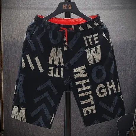 2023夏季5五分裤短裤男士青年沙滩裤男装宽松中裤潮流迷彩裤子男商品大图